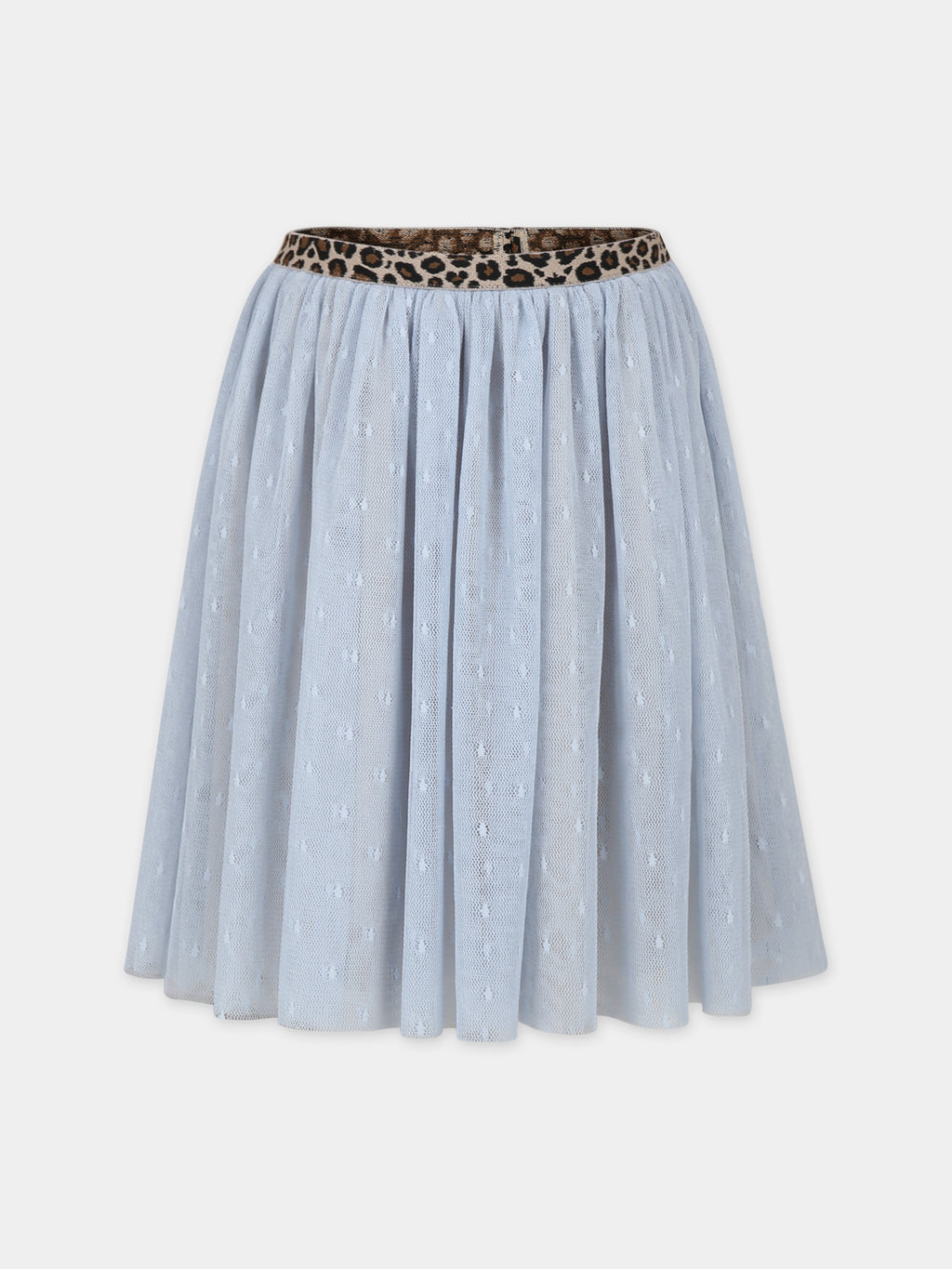 Light blue skirt for girl with embroidery